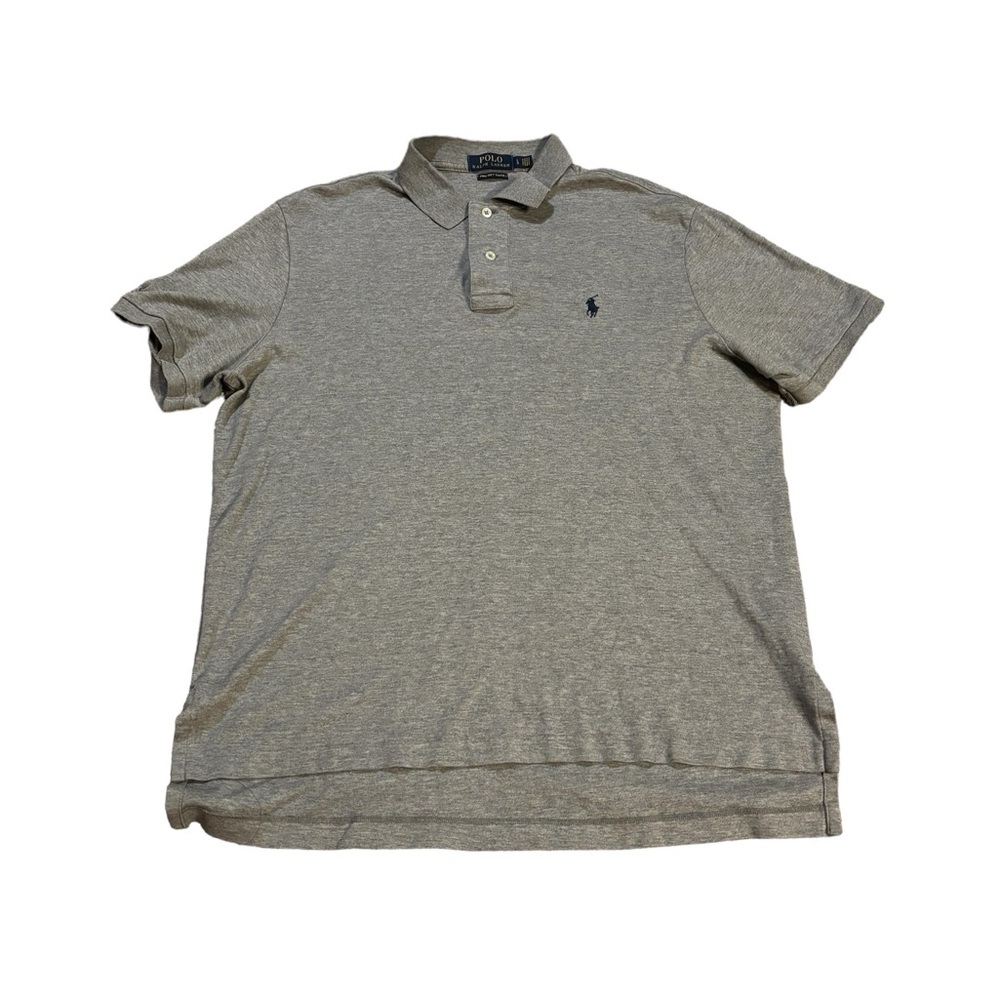 Polo Ralph Lauren Pima Soft Touch Polo Grey and Navy Blue Size Large